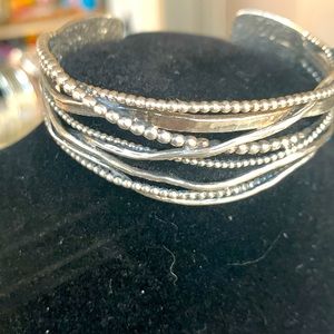PZ 925 Sterling Ornate Banded Cuff Bracelet